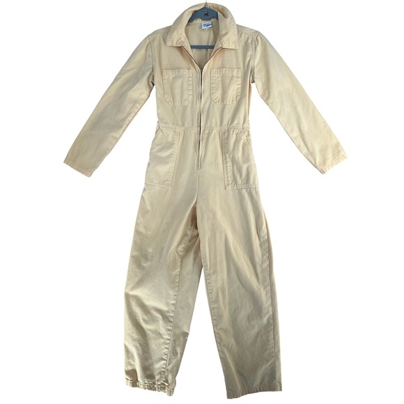 BDG Urban Outfitters Pants - BDG Utility Boiler Jumpsuit Yellow Cotton Long Sleeve Zip Up Size Small UO